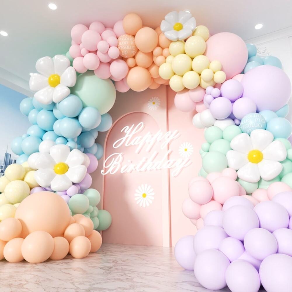 3 PACK Daisy Pastel Balloon Garland Kit Balloon Arch Party Decorations NEW